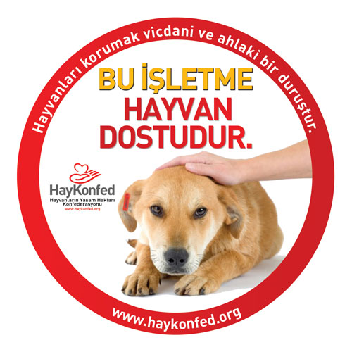 Sticker Kırmızı-Hayvan Dostu İşletme