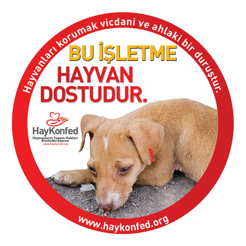 Sticker Kırmızı-Hayvan Dostu İşletme